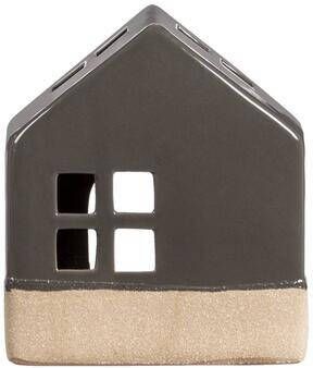 Leen Bakker Waxinelichthouder Huis Antraciet 14x12x7 cm