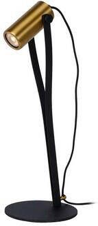 LUCIDE Bureaulamp Jantuano Zwart Messing Diam. 18cm Led Dimbaar