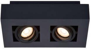 Lucide XIRAX Plafondspot LED Dim to warm GU10 2x5W 3000K 2200K Zwart
