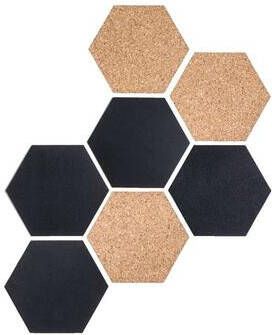 Reinders memobord Hexagon Kunststof Kurk zwart neutraal 7 maal 17 9x15 5 cm Leen Bakker