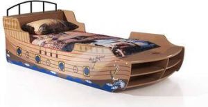 SenS-Line Vipack bed Piratenboot bruin 63x94 6x248 cm Leen Bakker