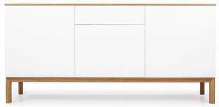Tenzo dressoir Patch 3 deuren en 1 lade eikenkleur wit eikenkleur 85x179x47 cm Leen Bakker