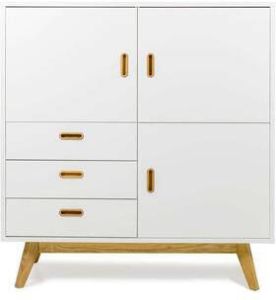 Tenzo wandkast Bess wit eikenkleur 120x114x43 cm Leen Bakker