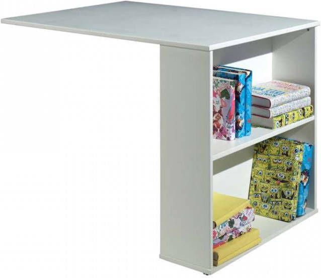 Vipack halfhoogslaper Pino met bureau incl. lades wit 114x105x209 3 cm Leen Bakker