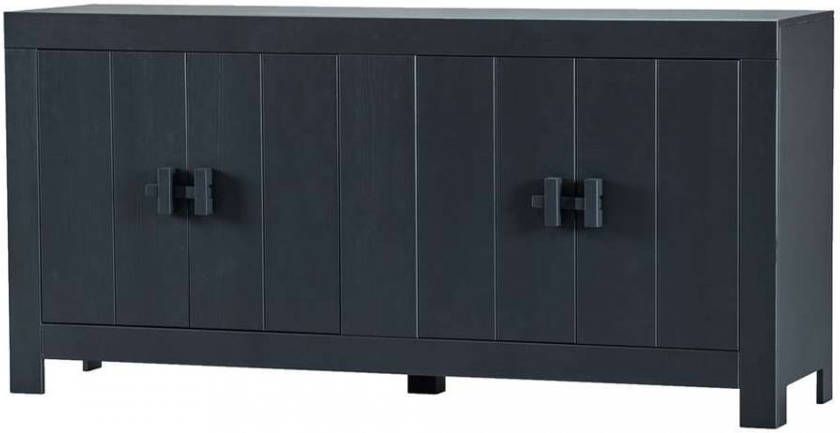 WOOOD dressoir Benson matzwart 85x177x46 cm Leen Bakker