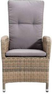 Woood Le Sud verstelbare tuinstoel Verona incl. kussens kubu grijs 69x58x107 cm Leen Bakker
