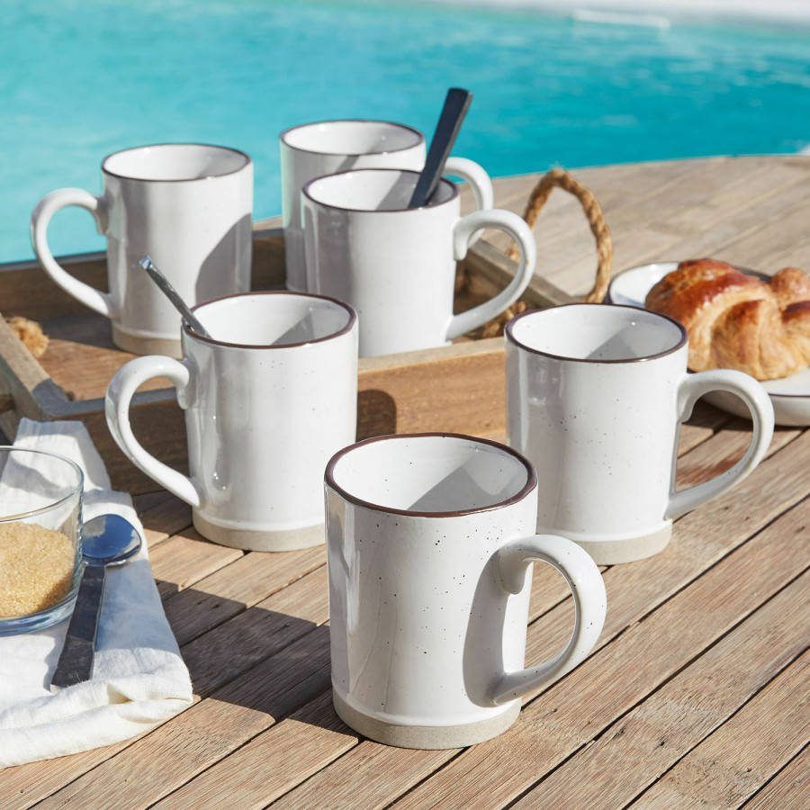 Loberon Mok set van 6 Biarré wit