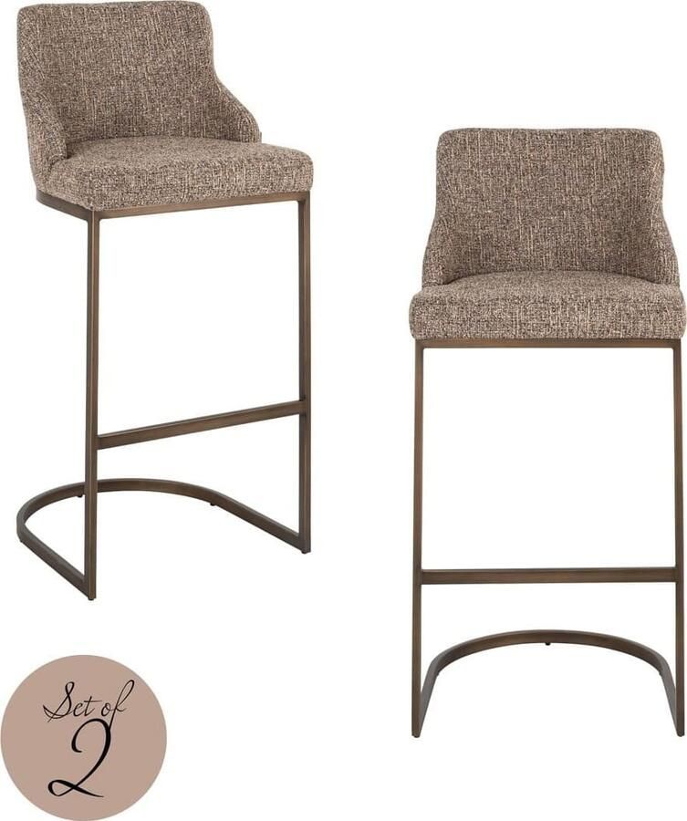 Richmond Interiors Richmond Barstoel Bolton Tweed stof Bruin