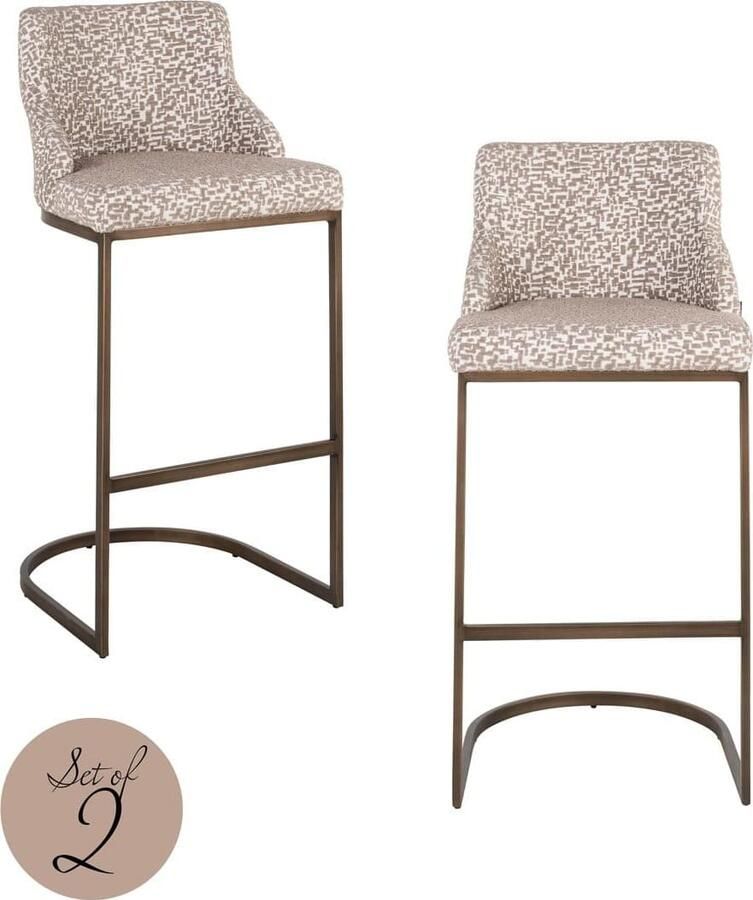 Richmond Interiors Richmond Barstoel Bolton Geo stof Naturel