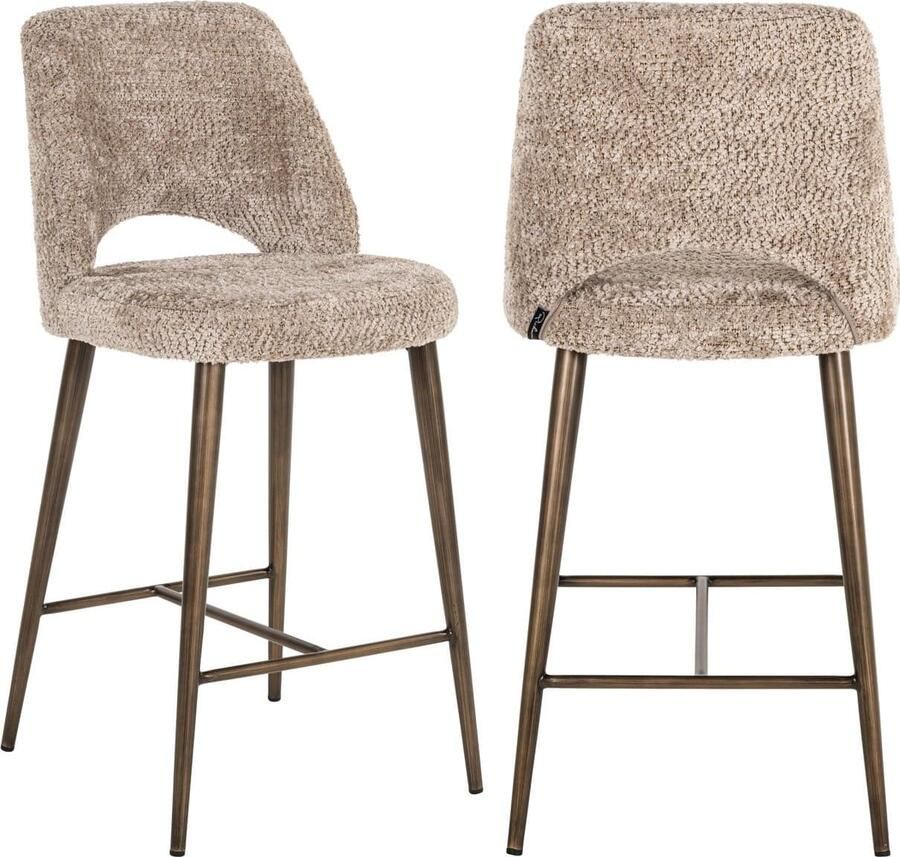 Richmond Interiors Richmond Barstoel Delphine Lovely stof Naturel (zithoogte 67cm)
