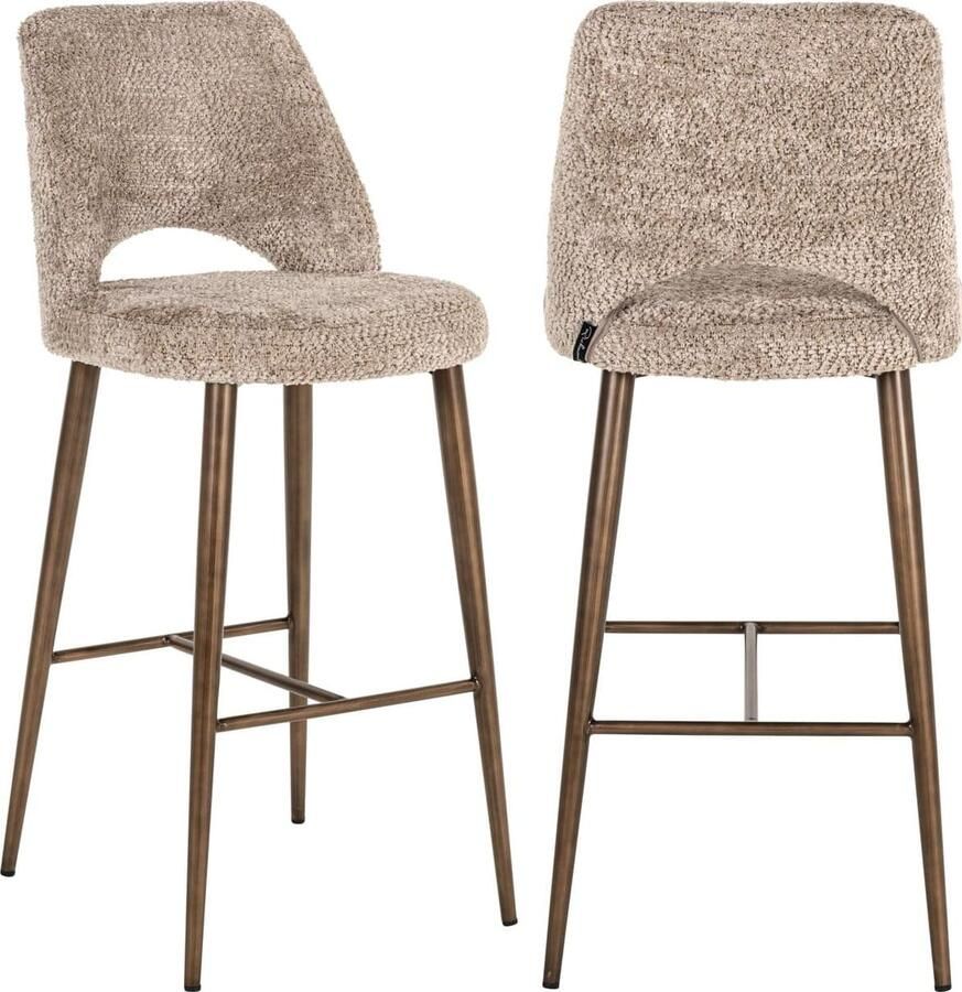 Richmond Interiors Richmond Barstoel Delphine Chenille Naturel (zithoogte 76cm)