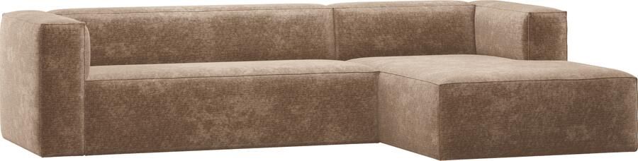 WOOOD Bean Hoekbank Rechts Polyester Beige Melange 73x305x175