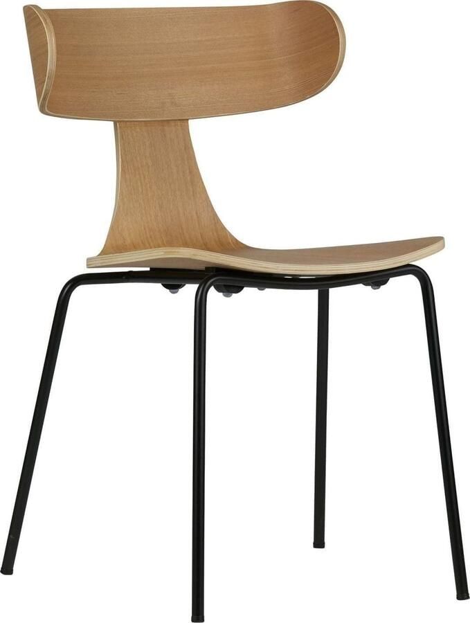 BePureHome | Form Houten Stoel Metalen Poot Naturel | Zitmeubels eetkamer | Eetkamerstoel