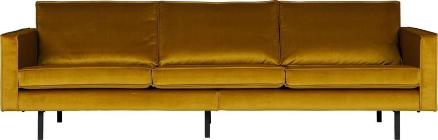 BePureHome | Rodeo 3-zitsbank Velvet Oker | Zitmeubels woonkamer | 3-zitsbank