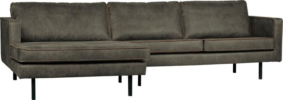 BePureHome | Rodeo Chaise Longue Links Army | Zitmeubels woonkamer | Hoekbank