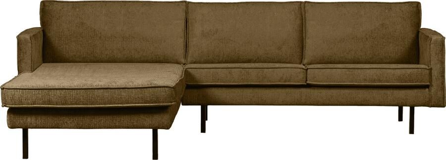 BePureHome | Rodeo chaise longue links structure velvet brass | Zitmeubels woonkamer | Hoekbank