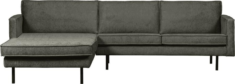 BePureHome | Rodeo chaise longue links structure velvet frost | Zitmeubels woonkamer | Hoekbank