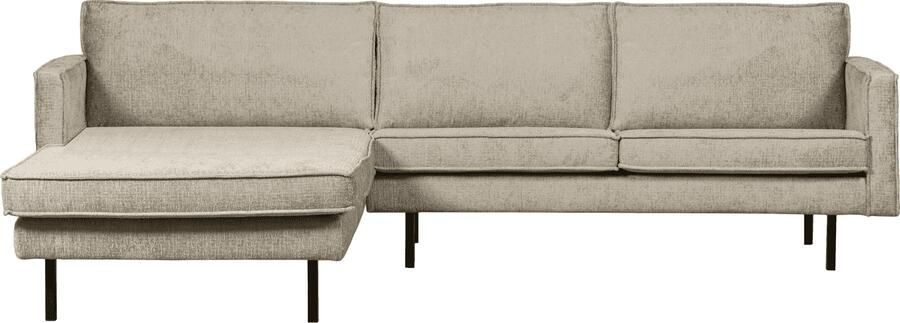 BePureHome | Rodeo chaise longue links structure velvet wheatfield | Zitmeubels woonkamer | Hoekbank