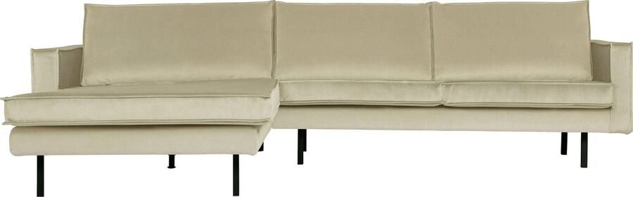 BePureHome | Rodeo Chaise Longue Links Velvet Pistache | Zitmeubels woonkamer | Hoekbank