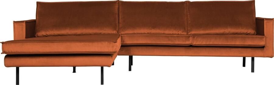 BePureHome | Rodeo Chaise Longue Links Velvet Roest | Zitmeubels woonkamer | Hoekbank