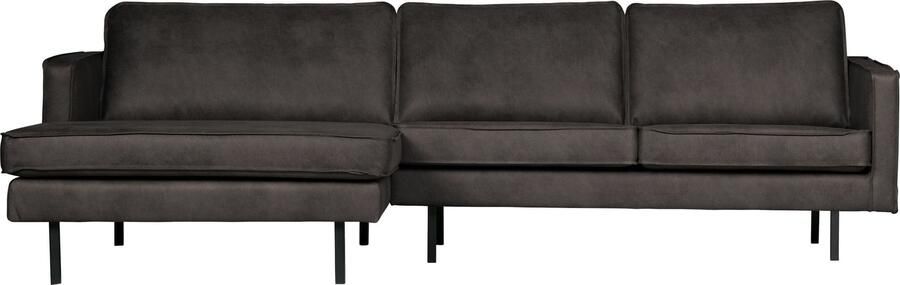 BePureHome | Rodeo Chaise Longue Links Zwart | Zitmeubels woonkamer | Hoekbank