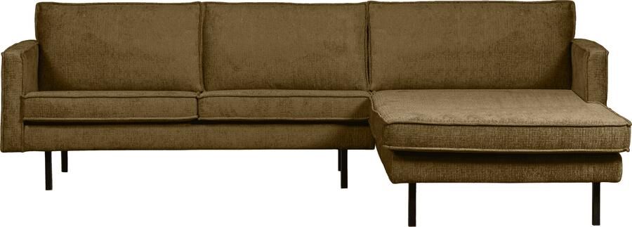 BePureHome | Rodeo chaise longue rechts structure velvet brass | Zitmeubels woonkamer | Hoekbank