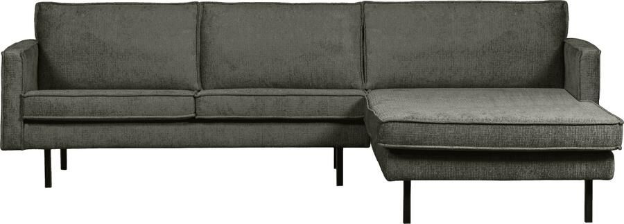 BePureHome | Rodeo chaise longue rechts structure velvet frost | Zitmeubels woonkamer | Hoekbank