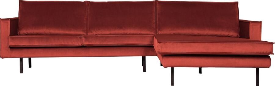 BePureHome | Rodeo Chaise Longue Rechts Velvet Chestnut | Zitmeubels woonkamer | Hoekbank