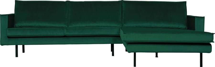 BePureHome | Rodeo Chaise Longue Rechts Velvet Green Forest | Zitmeubels woonkamer | Hoekbank