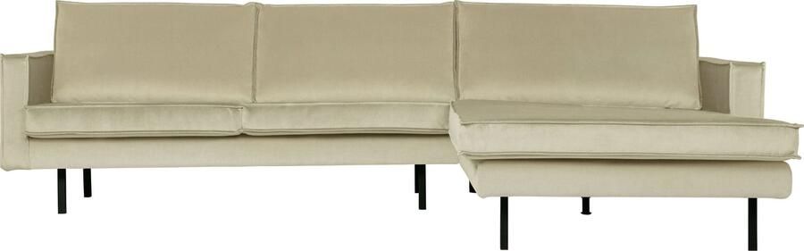 BePureHome | Rodeo Chaise Longue Rechts Velvet Pistache | Zitmeubels woonkamer | Hoekbank