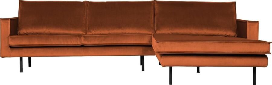 BePureHome | Rodeo Chaise Longue Rechts Velvet Roest | Zitmeubels woonkamer | Hoekbank