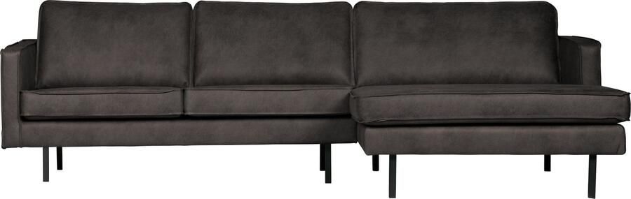 BePureHome | Rodeo Chaise Longue Rechts Zwart | Zitmeubels woonkamer | Hoekbank