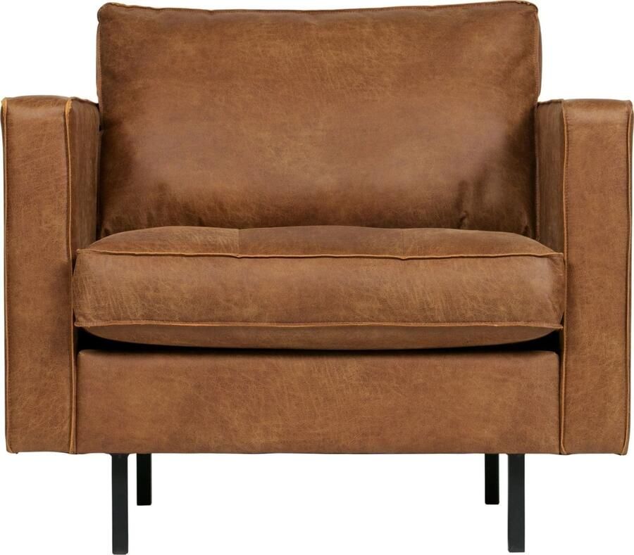 WOOOD Fauteuil Rodeo Classic vrijstaand van gerecycled leer h 83 cm x b 98 cm
