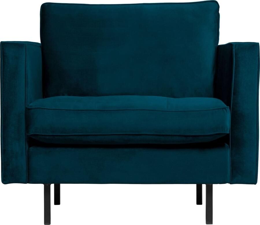BePureHome | Rodeo Classic Fauteuil Velvet Blue | Zitmeubels woonkamer | Fauteuil
