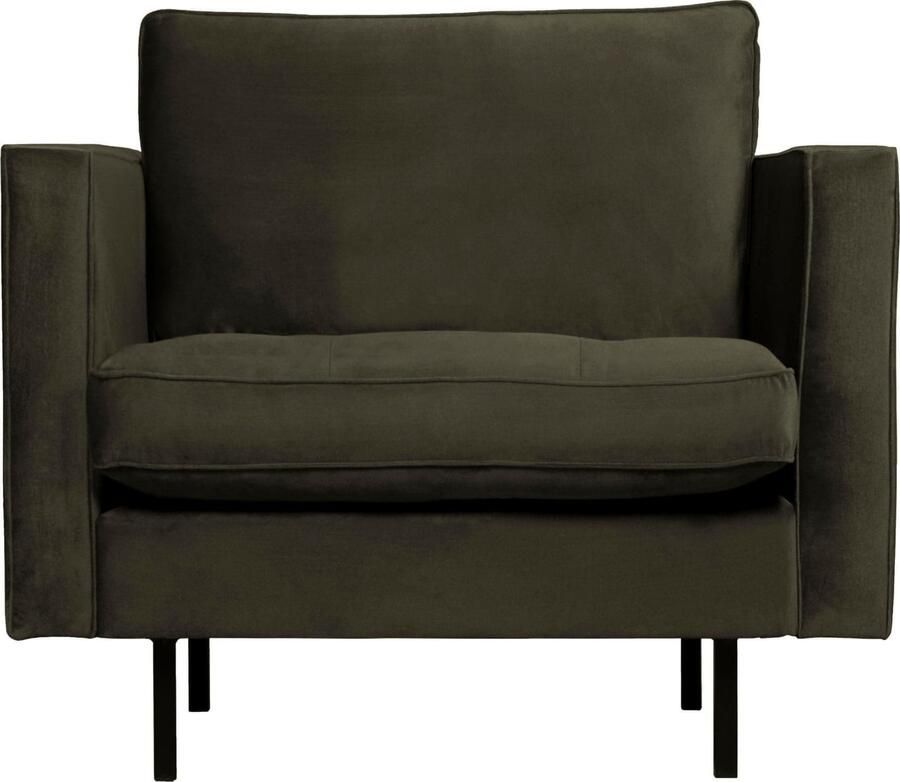 BePureHome | Rodeo Classic Fauteuil Velvet Dark Green Hunter | Zitmeubels woonkamer | Fauteuil