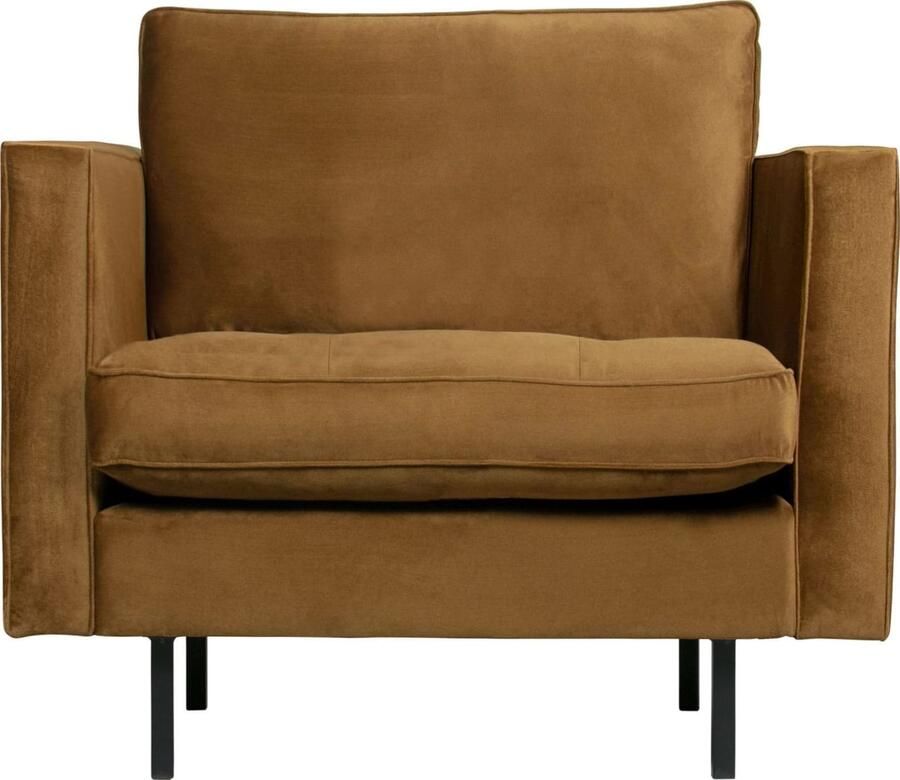 BePureHome | Rodeo Classic Fauteuil Velvet Honing Geel | Zitmeubels woonkamer | Fauteuil