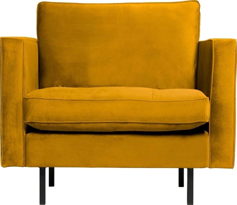 BePureHome | Rodeo Classic Fauteuil Velvet Oker | Zitmeubels woonkamer | Fauteuil