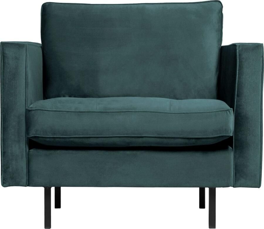 BePureHome | Rodeo Classic Fauteuil Velvet Teal | Zitmeubels woonkamer | Fauteuil