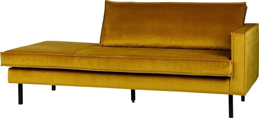 BePureHome | Rodeo Daybed Right Velvet Oker | Zitmeubels woonkamer | 2-zitsbank