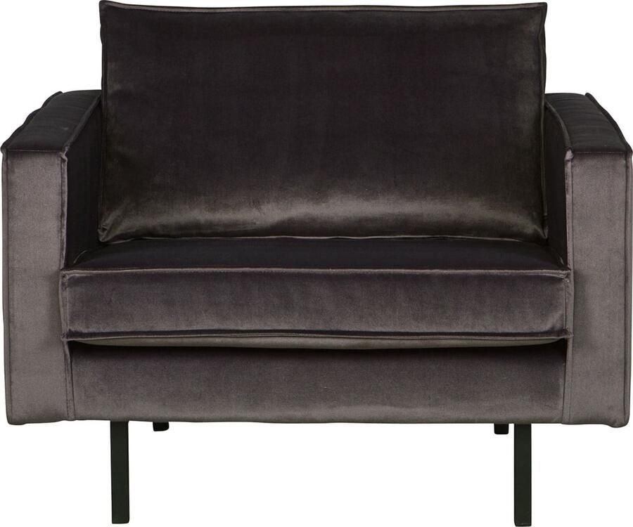 BePureHome | Rodeo Fauteuil Velvet Antraciet | Zitmeubels woonkamer | Fauteuil