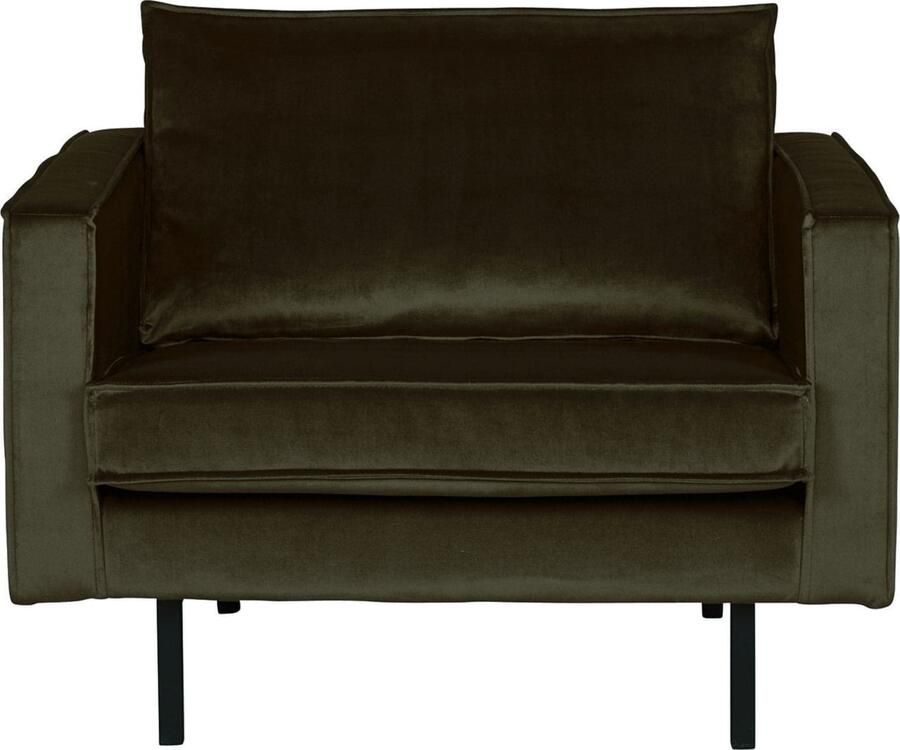 BePureHome | Rodeo Fauteuil Velvet Dark Green Hunter | Zitmeubels woonkamer | Fauteuil