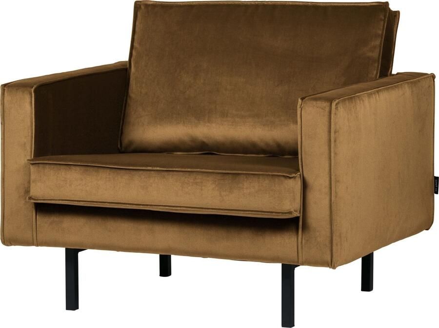 BePureHome | Rodeo Fauteuil Velvet Honing Geel | Zitmeubels woonkamer | Fauteuil