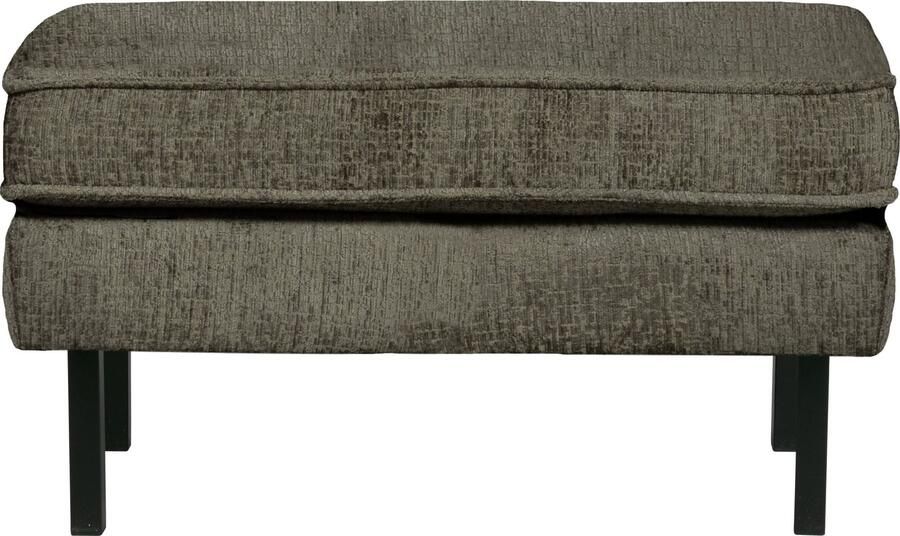 BePureHome | Rodeo hocker op poten structure velvet frost | Zitmeubels woonkamer | Hocker