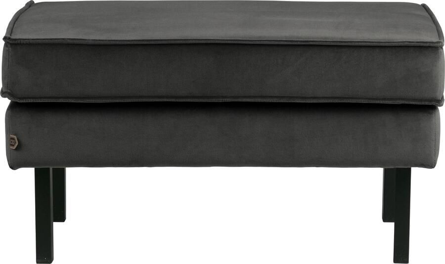 BePureHome | Rodeo Hocker Op Poten Velvet Antraciet | Zitmeubels woonkamer | Hocker