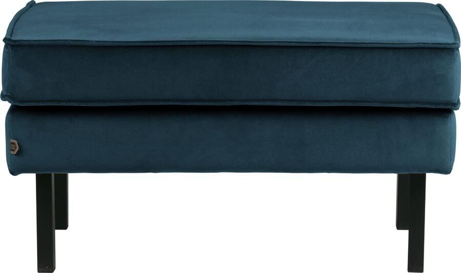 BePureHome | Rodeo Hocker Op Poten Velvet Blue | Zitmeubels woonkamer | Hocker