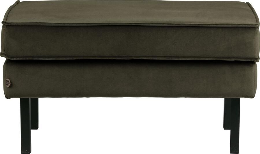 BePureHome | Rodeo Hocker Op Poten Velvet Dark Green Hunter | Zitmeubels woonkamer | Hocker