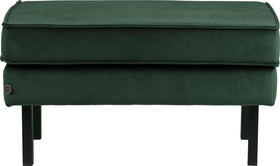 BePureHome | Rodeo Hocker Op Poten Velvet Green Forest | Zitmeubels woonkamer | Hocker