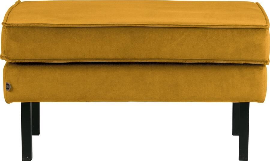BePureHome | Rodeo Hocker Op Poten Velvet Oker | Zitmeubels woonkamer | Hocker