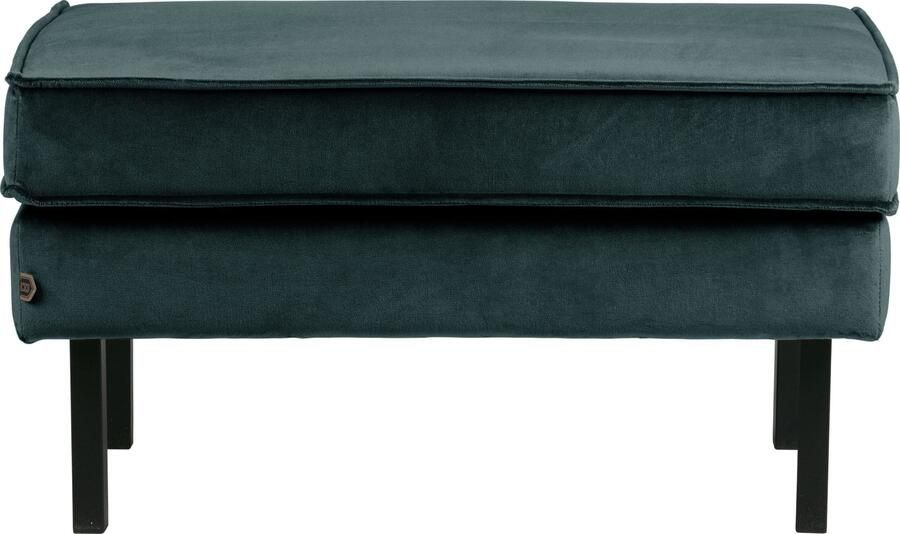 BePureHome | Rodeo Hocker Op Poten Velvet Teal | Zitmeubels woonkamer | Hocker