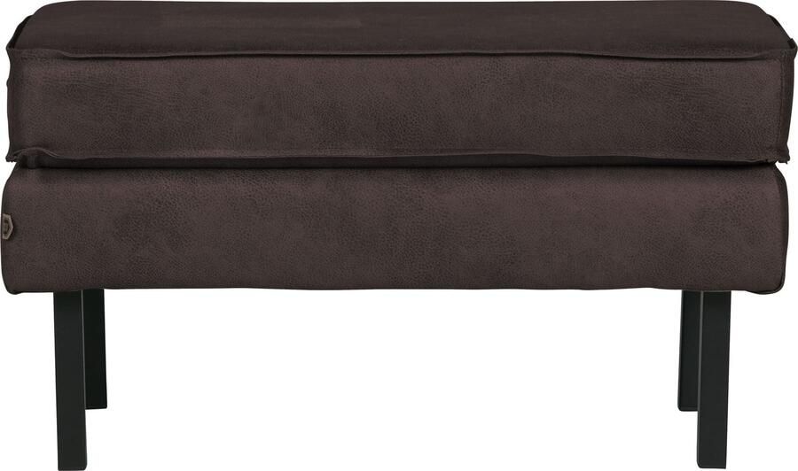 BePureHome | Rodeo Hocker Op Poten Zwart | Zitmeubels woonkamer | Hocker
